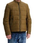 Boss green down jacket with high collar for men