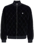 Hugo black high neck zip sweatshirt with diamond pattern