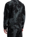 Boss men's black cotton crewneck sweatshirt with gray print