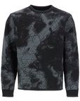 Boss men's black cotton crewneck sweatshirt with gray print