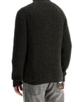 Boss regular fit green high neck sweater in wool and polyacrylic