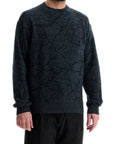 Boss men's black wool sweater with wide neck regular fit