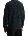 Boss men's black wool sweater with wide neck regular fit