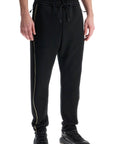 Boss men's high-waisted slim fit black pants with piping