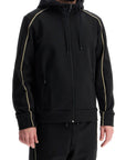 Boss black zip-up hoodie for men saggy 1