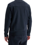 Boss men's dark blue round neck sweatshirt with long sleeves and embroidered logo