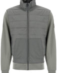 Boss gray quilted high collar zip sweatshirt