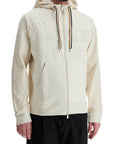 Boss white slim fit zip-up hoodie