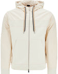 Boss white slim fit zip-up hoodie