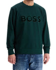 Boss green crew neck cotton sweatshirt with long sleeves