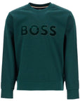 Boss green crew neck cotton sweatshirt with long sleeves