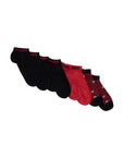 Hugo men's short socks 4 pairs cotton repeated logo black and red