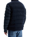 Boss dark blue high collar padded coat h-clanello