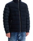 Boss dark blue high collar padded coat h-clanello