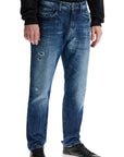 Boss regular fit turquoise jeans with faded effect