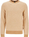 Boss maglia h-eltoro rombo beige medio lana e cotone collo rotondo manica lunga