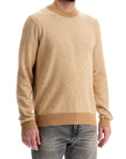 Boss maglia h-eltoro rombo beige medio lana e cotone collo rotondo manica lunga