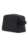 Boss black minimalist travel beauty case in eco-leather with zip