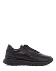 Boss black leather minimalist sneakers with leather sole jace_runn_bu