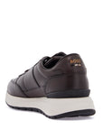 Boss men's dark brown leather sneakers with rubber sole jace_runn_bu