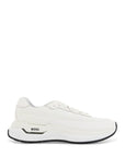 Boss white cotton void_runn_ltny sneakers with hook-and-loop closure