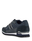 Boss men's sneakers in technical fabric and dark blue suede with rubber sole