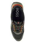 Boss dark grey breathable sneakers with orange details ttnm evo_runn_rsgtx