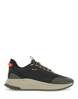 Boss dark grey breathable sneakers with orange details ttnm evo_runn_rsgtx