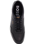 Boss men's black leather minimalist sneakers zayn_lowp_lttb