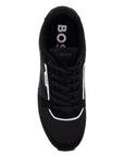 Boss kai_runn_nupny black casual sneakers in suede and technical fabric