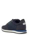 Boss men's dark blue cotton sneakers with hook-and-loop closure