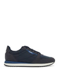 Boss men's dark blue cotton sneakers with hook-and-loop closure