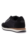 Boss kai_runn_nupny black casual sneakers in suede and technical fabric