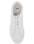 Boss men's sneakers bulton_runn_gr white leather with rubber sole