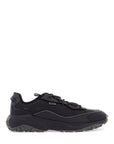 Hugo men's black sneakers with rubber sole and mixed materials