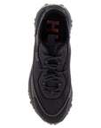 Hugo men's black sneakers with rubber sole and mixed materials