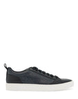 Hugo men's black leather sneakers with gray logo and white sole - contemporary style