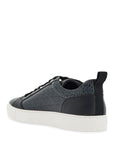 Hugo men's black leather sneakers with gray logo and white sole - contemporary style