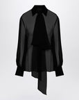 Valentino Semi-transparent black silk chiffon shirt