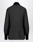 Valentino Semi-transparent black silk chiffon shirt