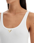 Valentino Garavani ribbed tank top with v neckline