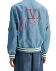 Valentino Garavani nylon bomber jacket with embroidery and print.