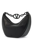 Valentino Garavani small vlogo moon bag hobo in hammered leather