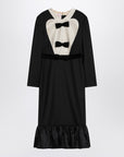 Valentino Black midi wool dress with bows