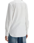 Valentino Garavani structured collar white optical long sleeve cotton shirt