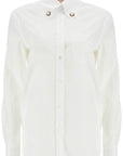 Valentino Garavani structured collar white optical long sleeve cotton shirt