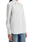 Valentino Garavani structured collar white optical long sleeve cotton shirt