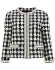 Valentino Garavani embroidered jacket in damier light tweed