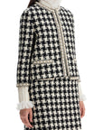 Valentino Garavani embroidered jacket in damier light tweed