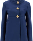 Valentino Garavani slim indigo silk jacket with golden buttons